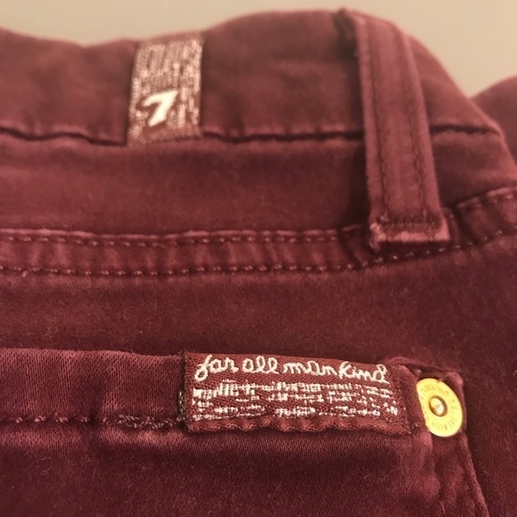 7 for all Mankind The slim Cigarette plum purple skinny denim jeans size 30 - Picture 12 of 12